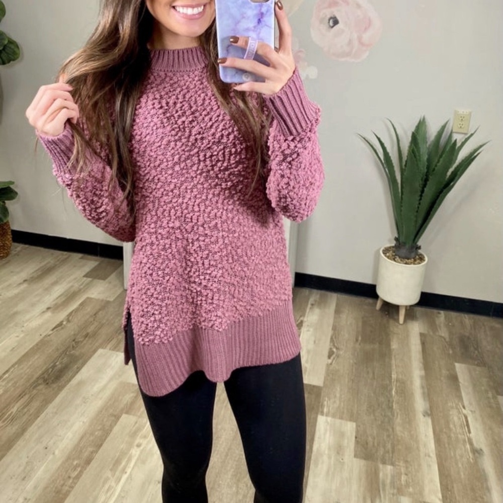 🍒BOGO50%🍒🆕🩷DISCOUNT DIVAS: MAUVE Cozy Like Morning Sweater SMALL